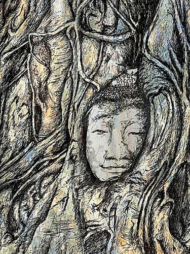 Boeddha in Bodhiboom