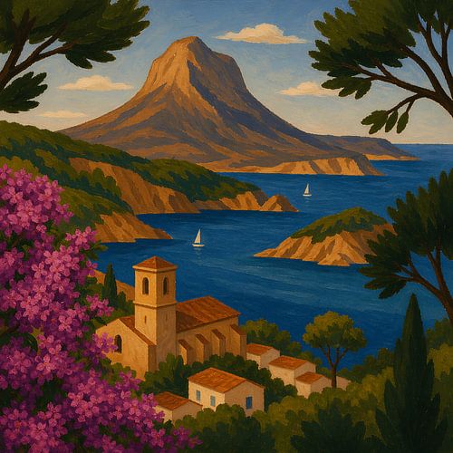 Die Bucht von Javea mit Aussicht und Kirche