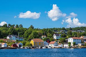 Blick auf die Stadt Arendal in Norwegen