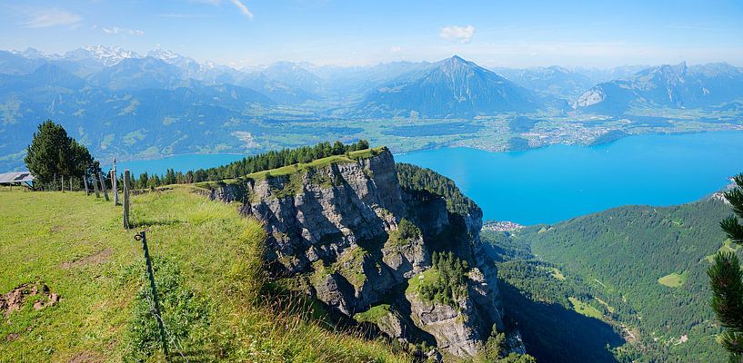 view from Niederhorn mountain to lake Thunersee by SusaZoom