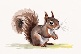 Niedliches Eichhörnchen Aquarell-Design von Art & Soul Creations