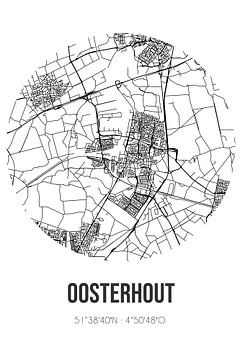 Oosterhout (North Brabant) | Map | Black and White by Rezona