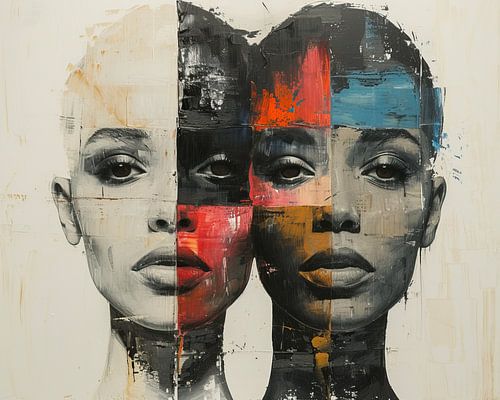 Peinture de portraits de femmes | Les visages de l'identité se confondent
