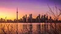 Toronto sunset skyline van Yannick Karnas thumbnail