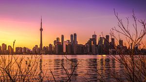 Toronto sunset skyline van Yannick Karnas