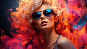 Porträt einer blonden jungen Frau mit Sonnenbrille von Animaflora PicsStock