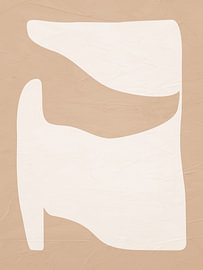 Abstract, organic-geometric modern art in earth tones by Online Arts