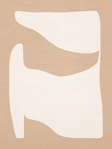 Abstract, organic-geometric modern art in earth tones