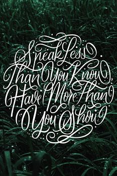 Sprechen Sie weniger, als Sie wissen, haben Sie mehr, als Sie zeigen