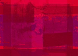 Abstracte vormen in warme pastelkleuren nr. 5. Rood, paars, bruin. van Dina Dankers