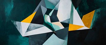 Geometric abstraction in a blaze of colour by Poster Art Shop