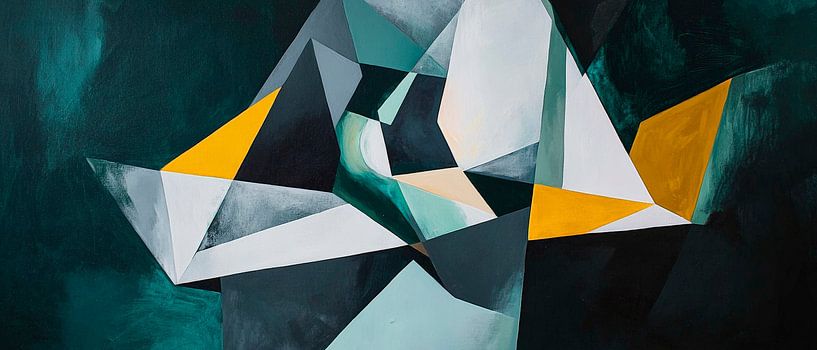 Geometric abstraction in a blaze of colour by Poster Art Shop