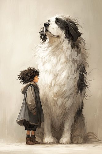 The Imposing Dog and a Little Curly Ball