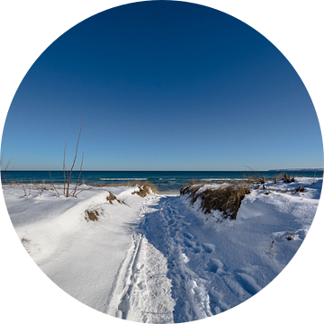 Oostzee, besneeuwde duinen op het strand in Juliusruh, Rügen van GH Foto & Artdesign