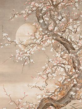 Japanische Pflaumenblüten im Mondlicht - Sō Shizan