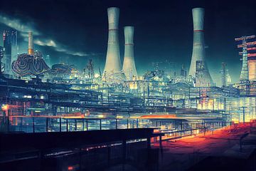 Energiecentrale II in Neo-Megacity van Josh Dreams Sci-Fi