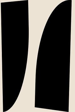Zwarte Vormen. Retro stijl minimalistische kunst VII van Dina Dankers
