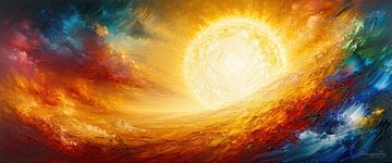 Fireball over the waves - The glow of the sinking sun by AidasignArt