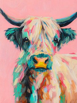 Farbenfrohe Highlander in sanften Tönen