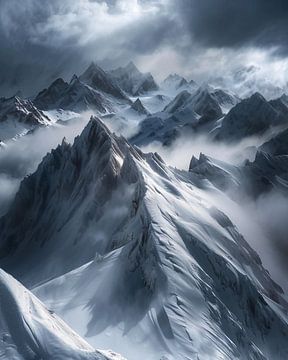 Mystiek winters berglandschap van fernlichtsicht