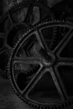 Gears in moody black and white by Karel Ham