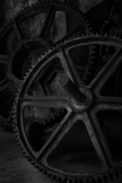 Gears in moody black and white by Karel Ham