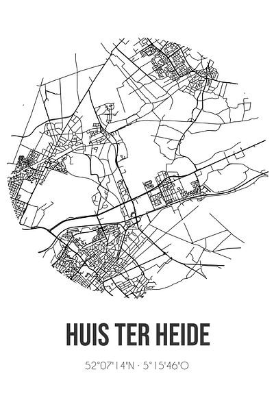 Huis ter Heide (Utrecht) | Map | Black and white by Prints of Place