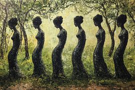 spiritual painting of woman in the forest