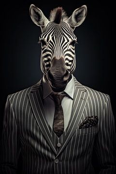 Zebra in striped suit by Wall Wonder