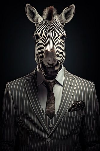 Zebra in gestreept pak