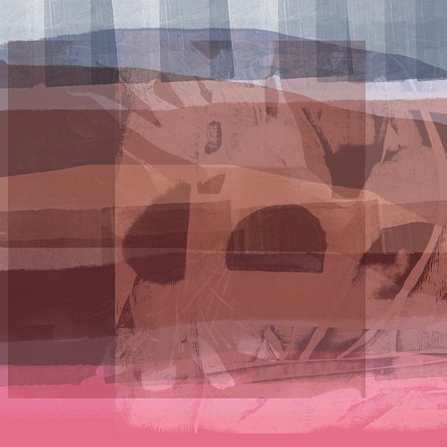 Modern abstract landschap in warme kleuren nr. 4