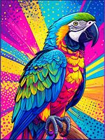 Vibrant Neon Macaw Parrot Art