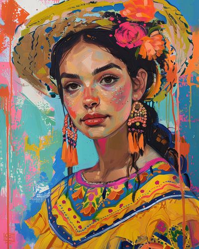 Señorita with flower hat