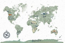 Scandimap i weiß, Becky Thorns von Wild Apple