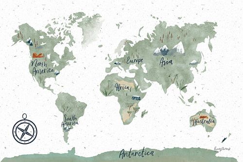 Scandimap i weiß, Becky Thorns von Wild Apple