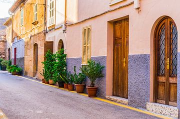 Straat in het historische centrum van Alcudia op het eiland Mallorca, Spanje van Alex Winter