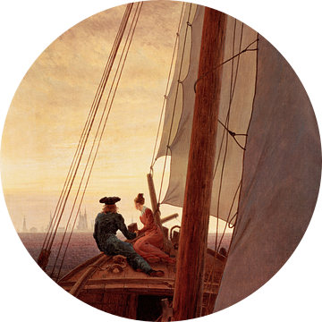 Caspar David Friedrich. Op een zeilschip