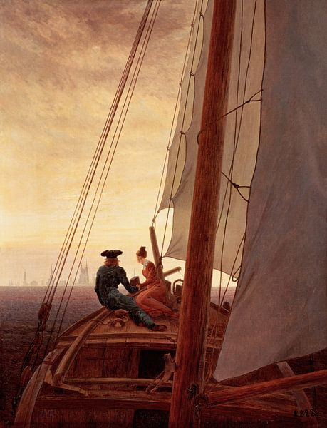 Caspar David Friedrich. On a Sailing Ship by 1000 Schilderijen