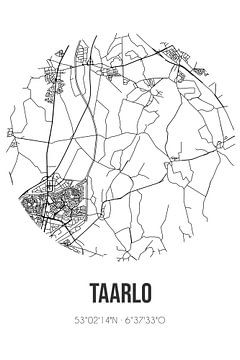 Taarlo (Drenthe) | Carte | Noir et blanc sur Rezona