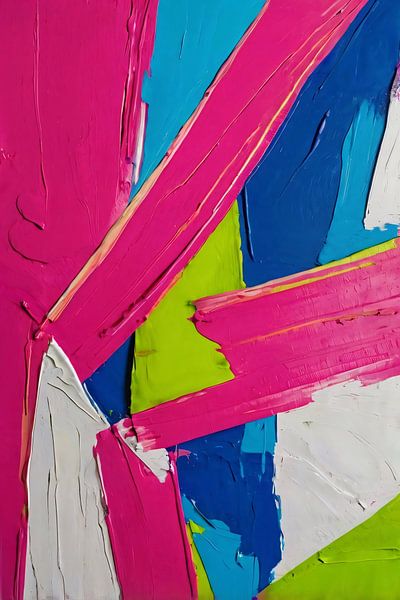 Colourful abstract geometric painting by Art & Soul Creations