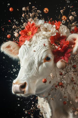 Festive Cow - Sparkling Blooms