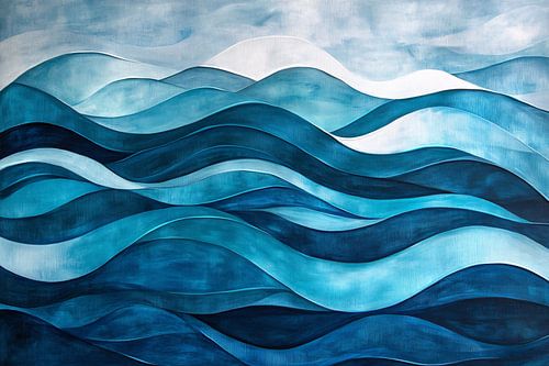 Golven in abstracte blauwe tonen