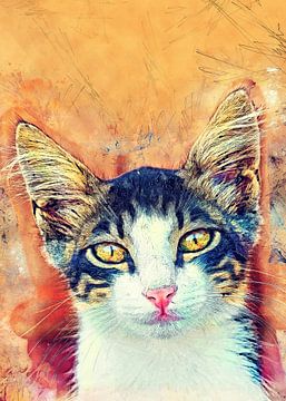 cat 8 animals art #cat #cats #kitten # van JBJart Justyna Jaszke