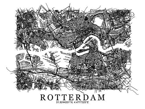Rotterdam Plattegrond Zwart
