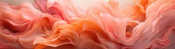 Wavy Horizon - Peach Fuzz Abstract Flow #09 by Ralf van de Sand