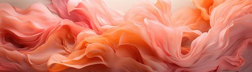 Wavy Horizon - Peach Fuzz Abstract Flow #09