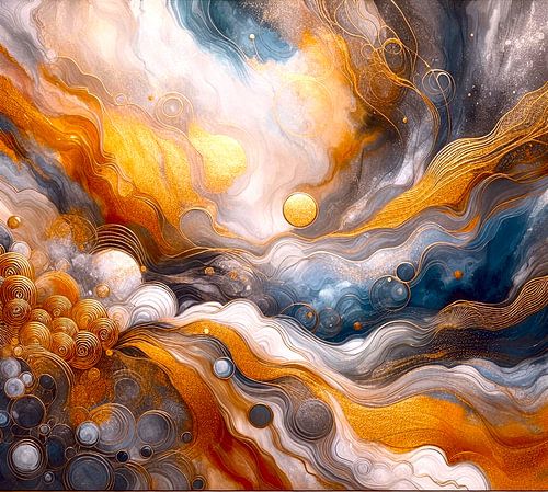 Abstrait dans les tons de terre et d'or.  ( 7 )