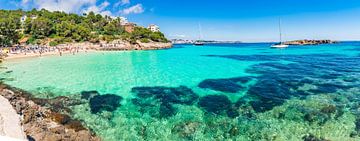 Panorama uitzicht op het prachtige strand Cala Comptessa op Mallorca van Alex Winter
