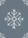 Snowflake - Blue Christmas Poster and Print by MDRN HOME thumbnail