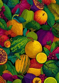 Kleurrijke fruitillustratie
